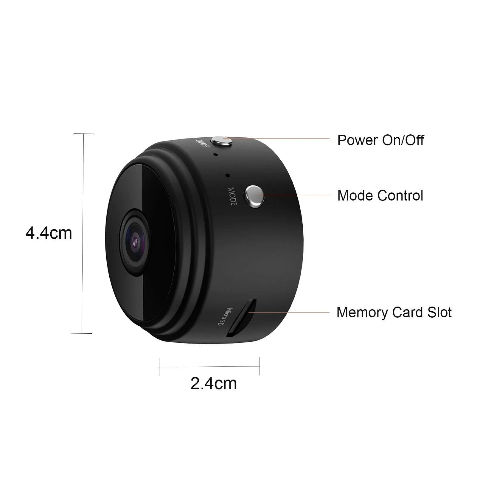 1080P WiFi Mini Camera Video Cam Camcorder 150° Wide Angle IR Night Vision Motion Detection 128GB Extended Memory 240mAh Battery for Baby Animal Monitoring Home Security