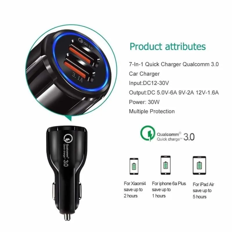 2 Port USB Fast Car Charger for Smart Phone