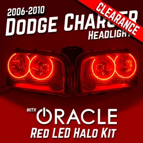 2006-2010 Dodge Charger Headlights - ORACLE Red LED Halo Kit Pre-Installed