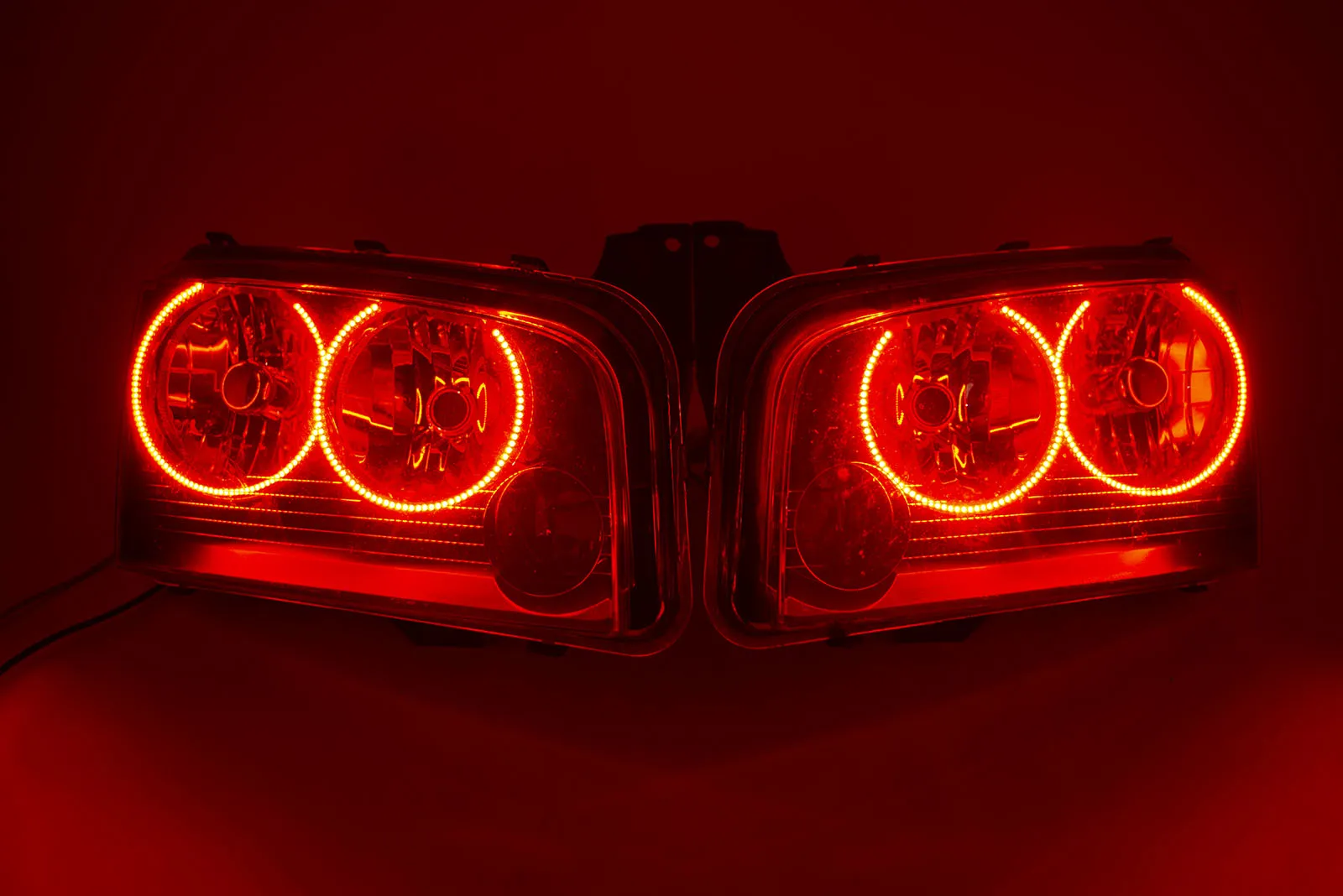 2006-2010 Dodge Charger Headlights - ORACLE Red LED Halo Kit Pre-Installed