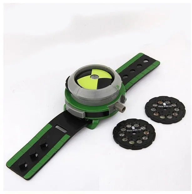 2015 Hot Selling Ben 10 Style Japan Projector Watch BAN DAI Genuine Toys for Kids Children Slide Show Watchband Drop Q003