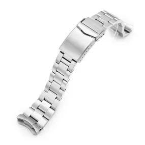 22mm Super-O Boyer Watch Band for Seiko 5 Sports 42.5mm SRPD51 SRPD55 SBSA003, Stainless Steel - Brushed, V Diver Clasp