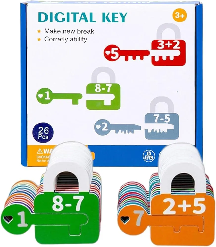 26Pcs Montessori Digital Number Lock & Key Matching Game