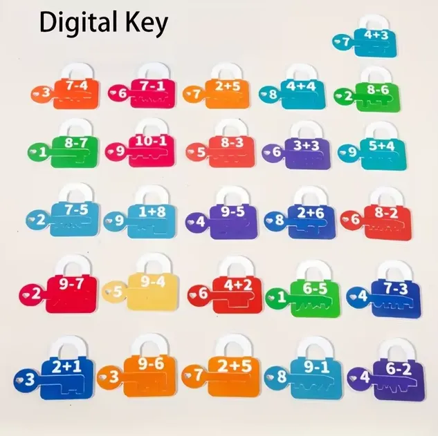 26Pcs Montessori Digital Number Lock & Key Matching Game