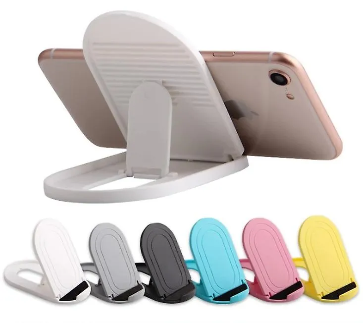 2Pcs gray Portable oval mobile phone stand, foldable desktop lazy stand AZ11787