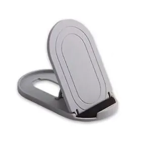 2Pcs gray Portable oval mobile phone stand, foldable desktop lazy stand AZ11787