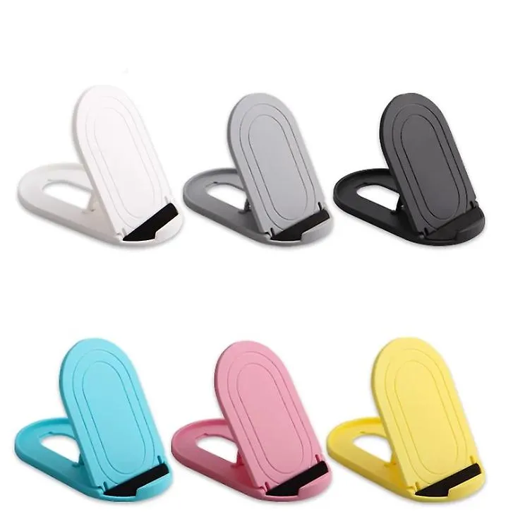 2Pcs gray Portable oval mobile phone stand, foldable desktop lazy stand AZ11787