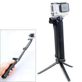 3-Way Multi Function Extendable Monopod Tripod Folding Rotating Arm Camera Handle for GoPro, Insta360, DJI and Other Action Cameras