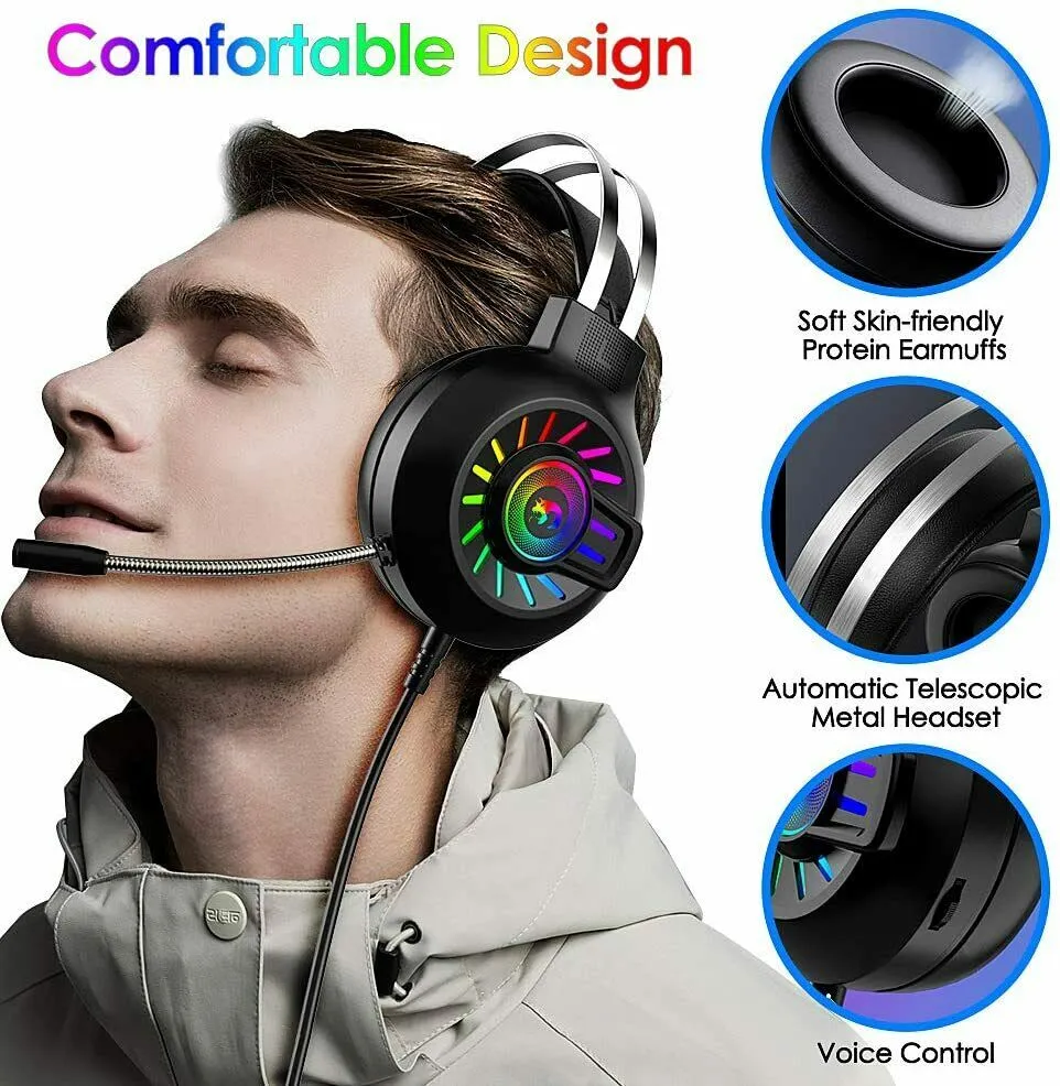 3.5mm Gaming Headset With Mic Headphone For PC Laptop USB