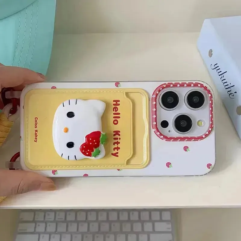 3D Strawberry Hello Kitty Phone Case (For iPhones)