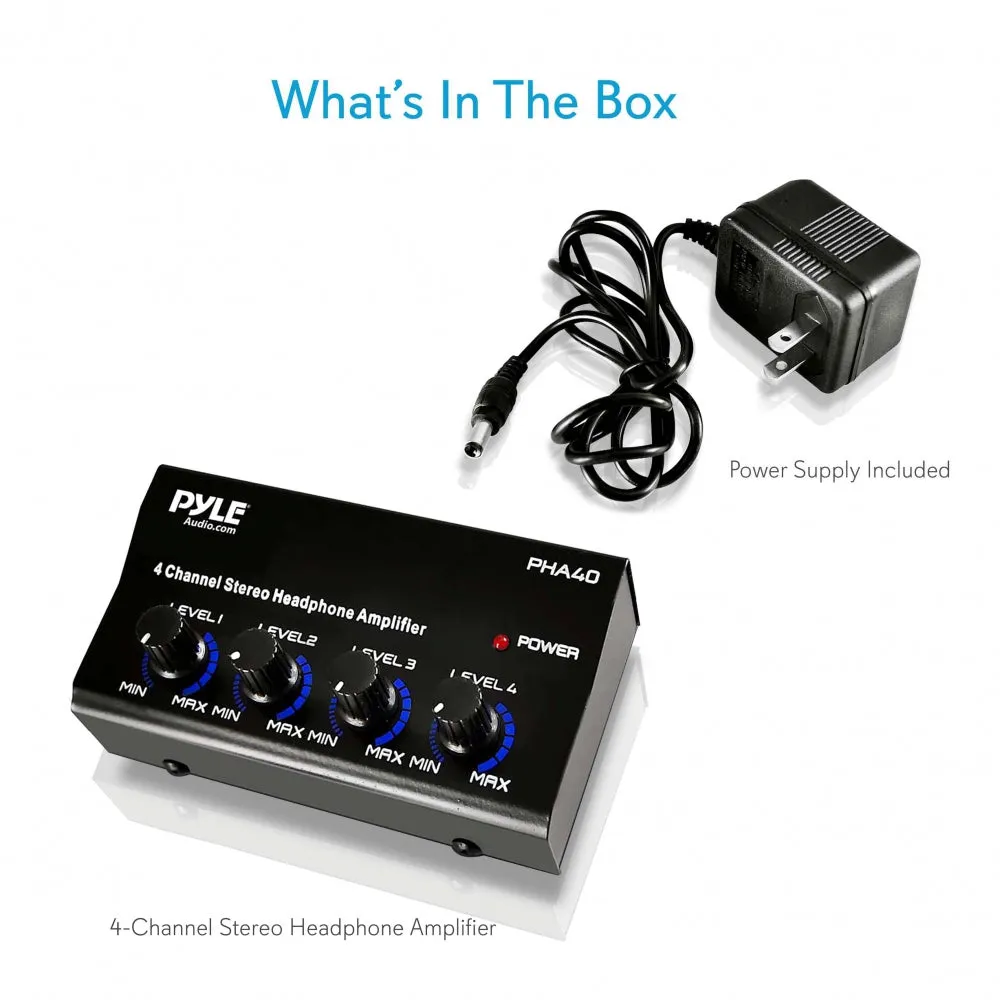 4-Channel Stereo Headphone Amplifier, 1/4" Connectors