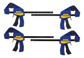 4-Pack IRWIN Quick-Grip 6" One-Handed Mini Bar Clamp