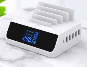 8-port Usb Charger with Fast Charge Led Display for All Devices