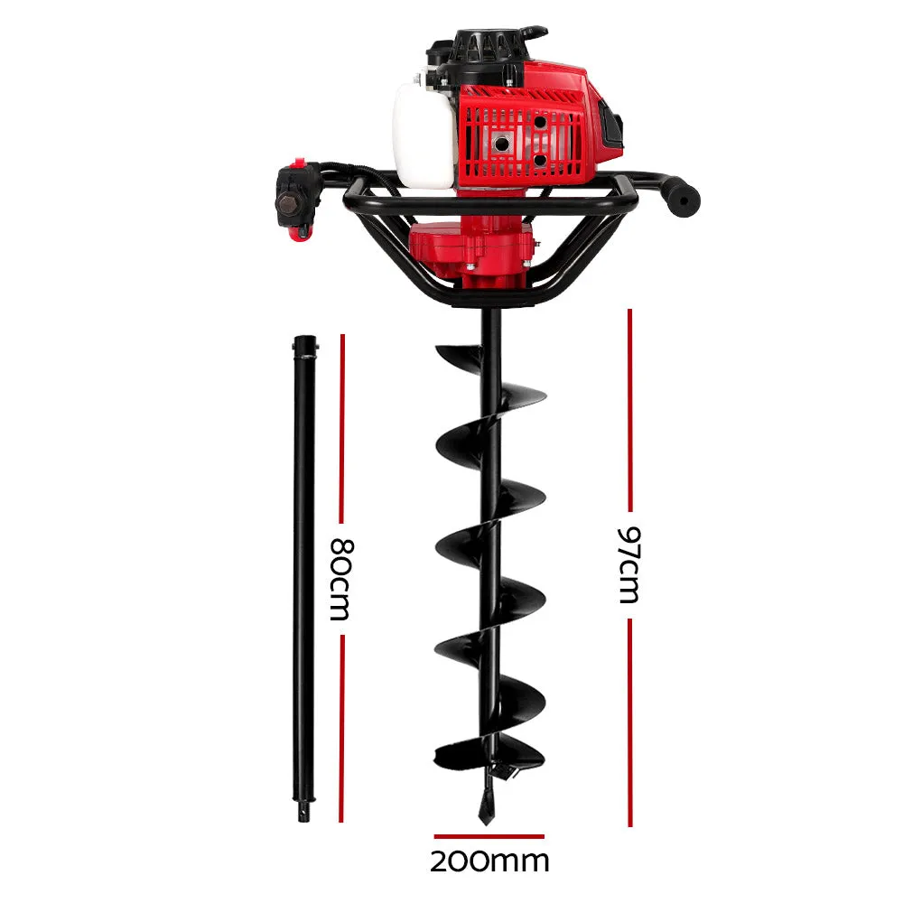 80CC 2-Stroke Post Hole Digger Set, Heavy-Duty - Giantz