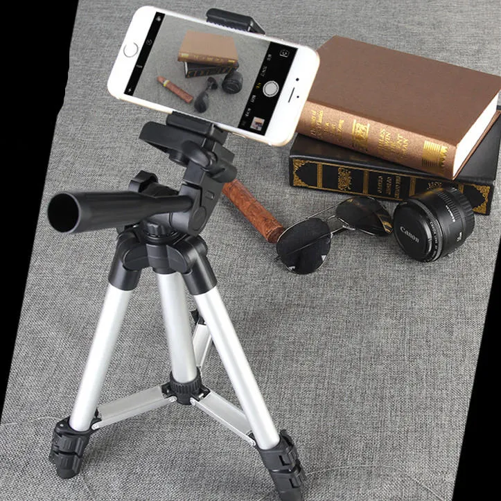 Adjustable Camera Tripod Stand with Phone Holder for  Smart Phones Holder