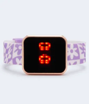 Aeropostale Womens' Digital Retro Flower Rubber Watch -  - Size One Size - Rubber - Teen Fashion & Clothing Purple