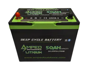 Amped Outdoors Trolling Motor Lithium Battery Bundle | Nominal Voltage 24V | Nominal Capacity 100AH | 24V Charger Included