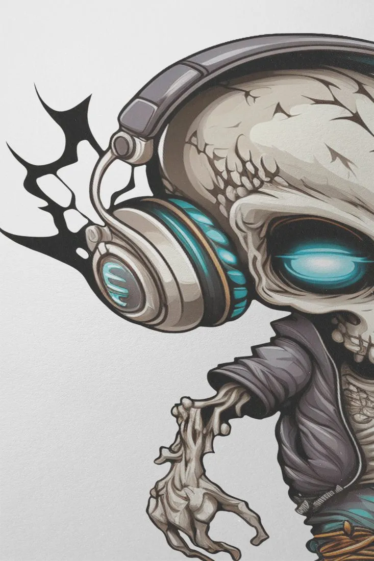 Animated Skeleton with Headphones