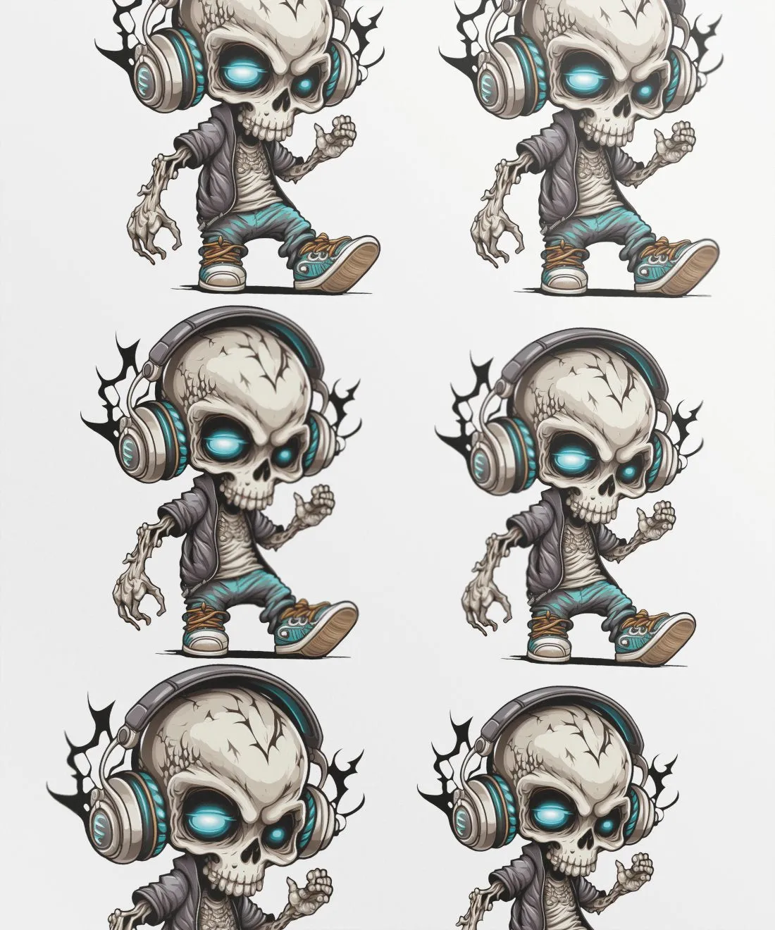 Animated Skeleton with Headphones