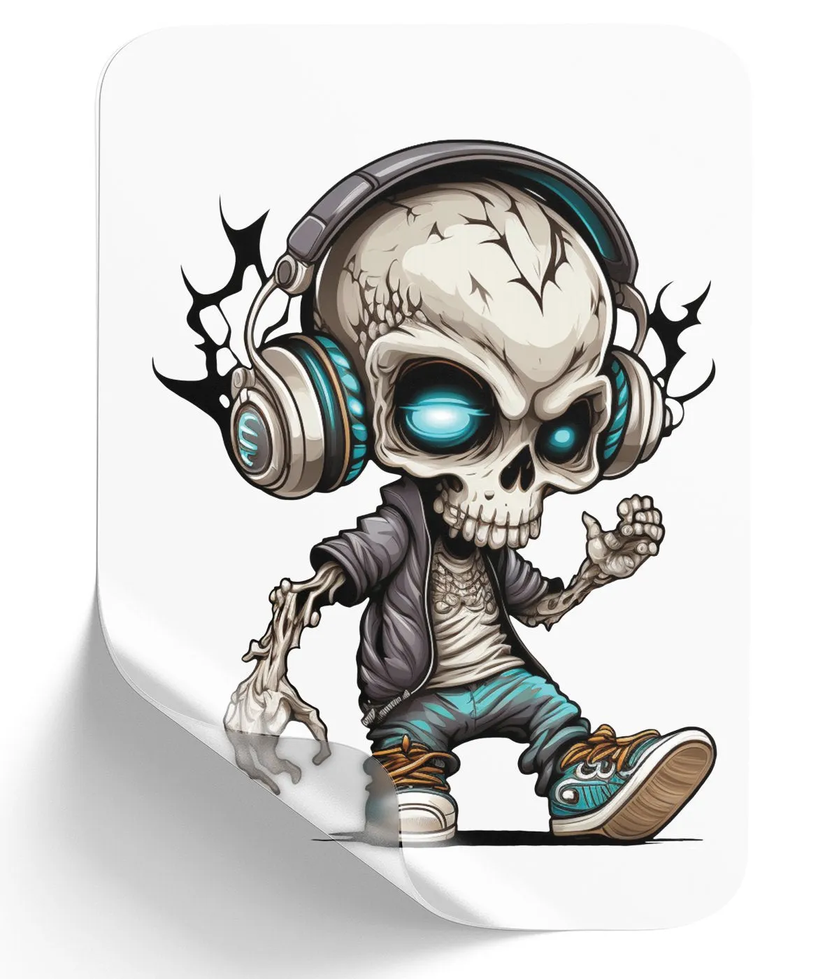 Animated Skeleton with Headphones