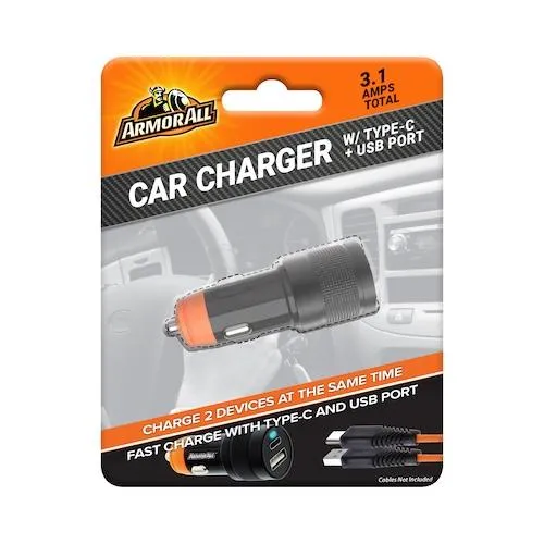 ArmorAll Type C  USB Car Charger 3.1 Amps