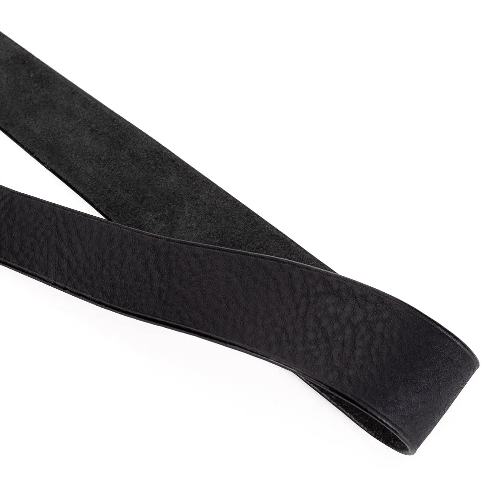 Arte di Mano Boa Neck Strap, 95cm - Minerva Black with White Stitching