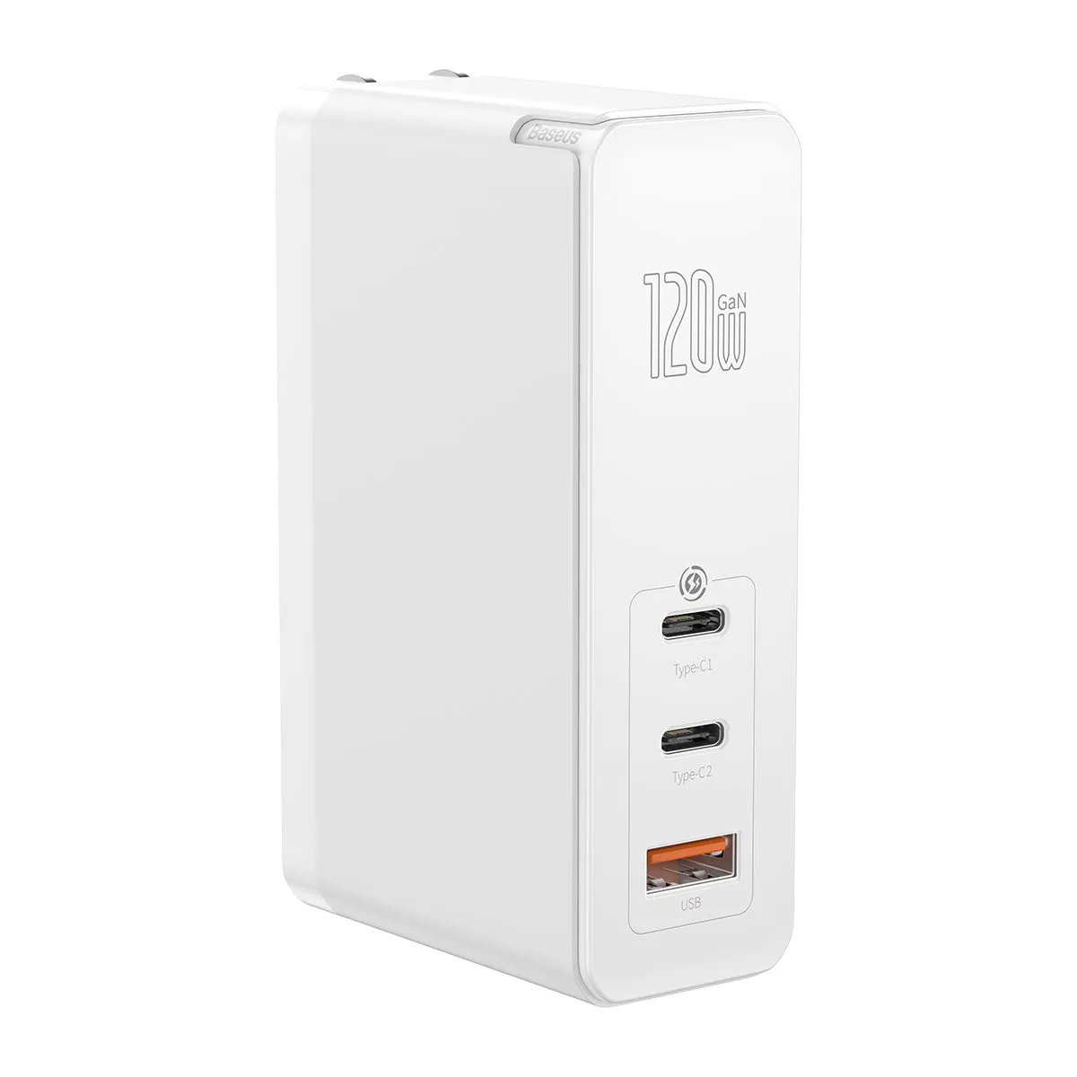 Baseus 120W 2*Type-C / USB-C   USB Ports GaN Mini Fast Charger  Type-C Data Cable, US Plug CCGAN-I01