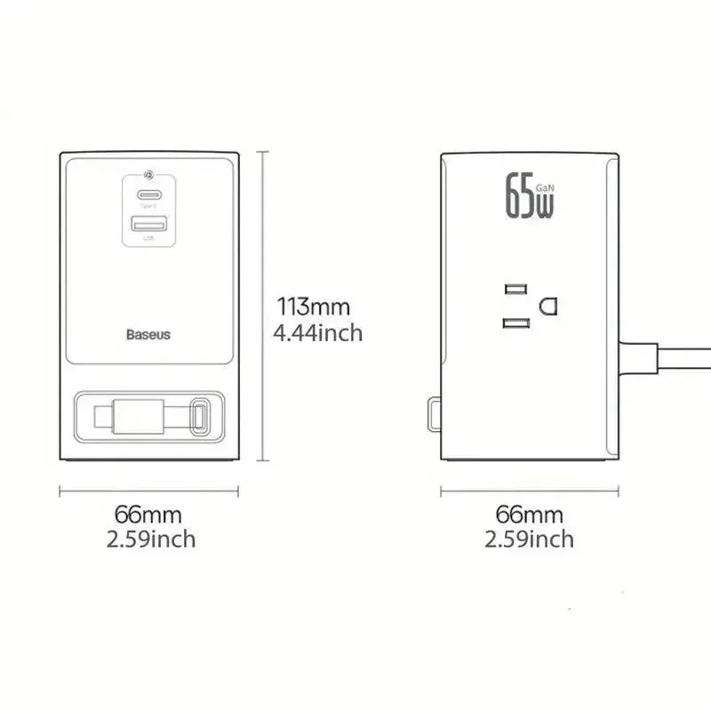 Baseus 65W GaN Fast Charger Desktop Power Strip