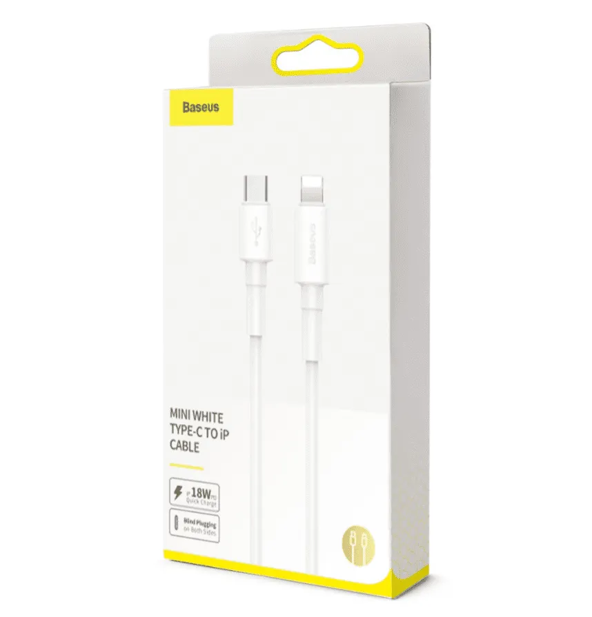 Baseus Mini White Cable Type-C to iP PD 18W 1m