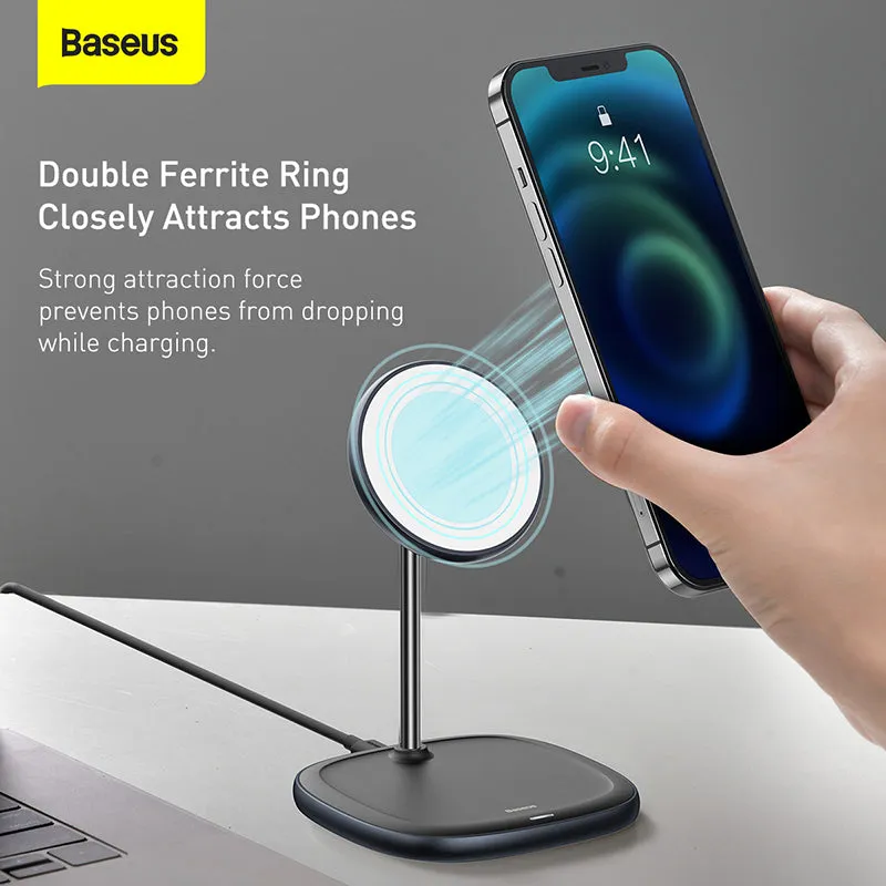 Baseus Swan Magnetic Desktop Magsafe 15W Wireless Holder Charger (Suit for iPhone 12/13/14) (WXSW-01)