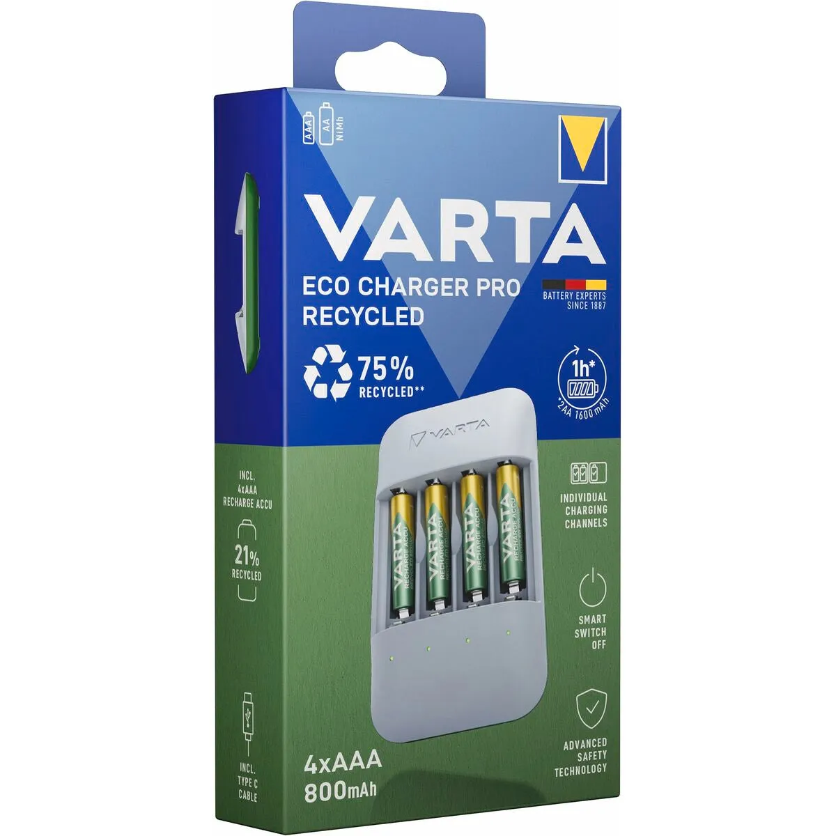 Battery charger Varta Eco Charger Pro 56813 AAA 4 Batteries