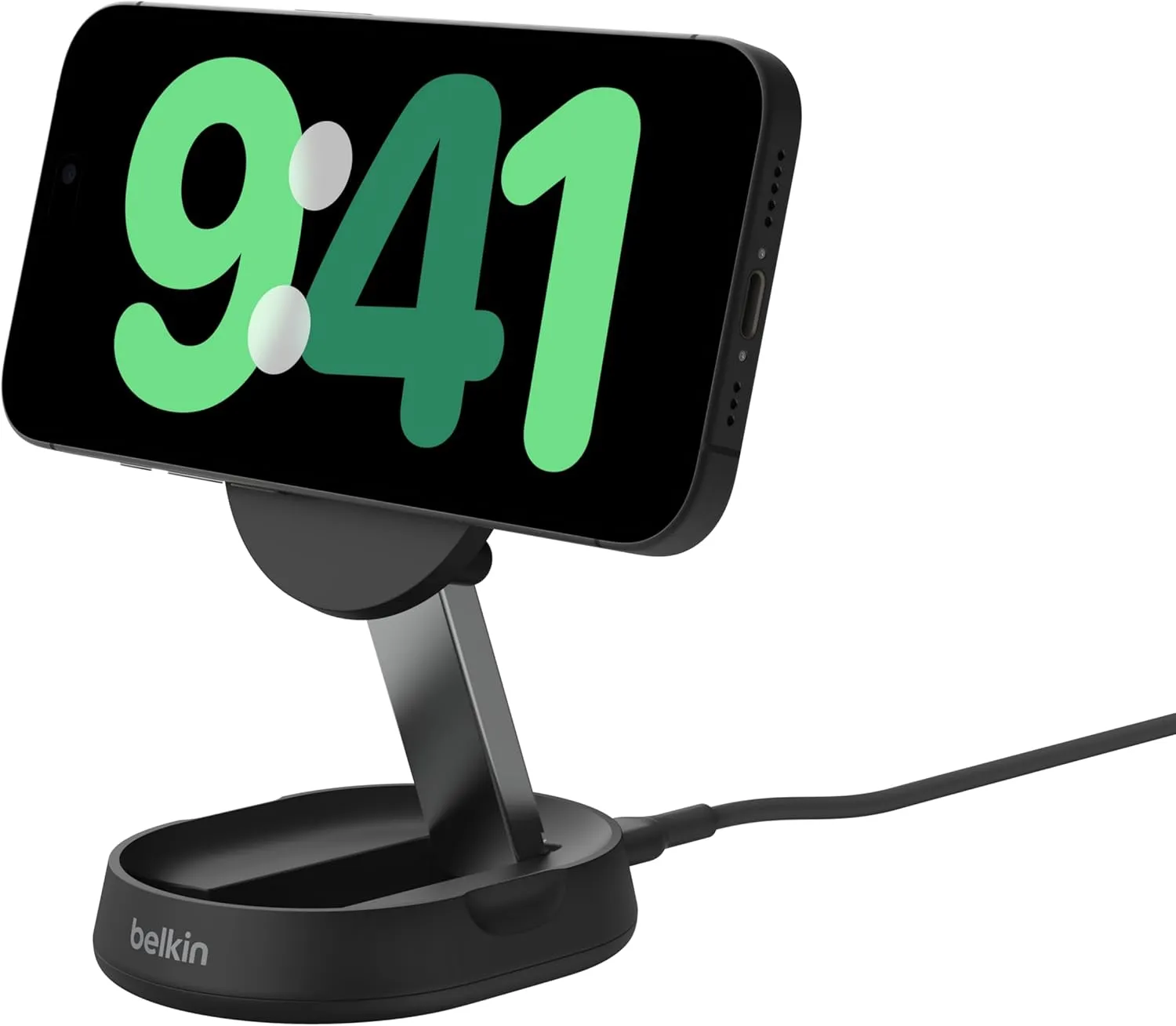 Belkin Magnetic Wireless Charging Stand with Qi2, 15Watts, Black