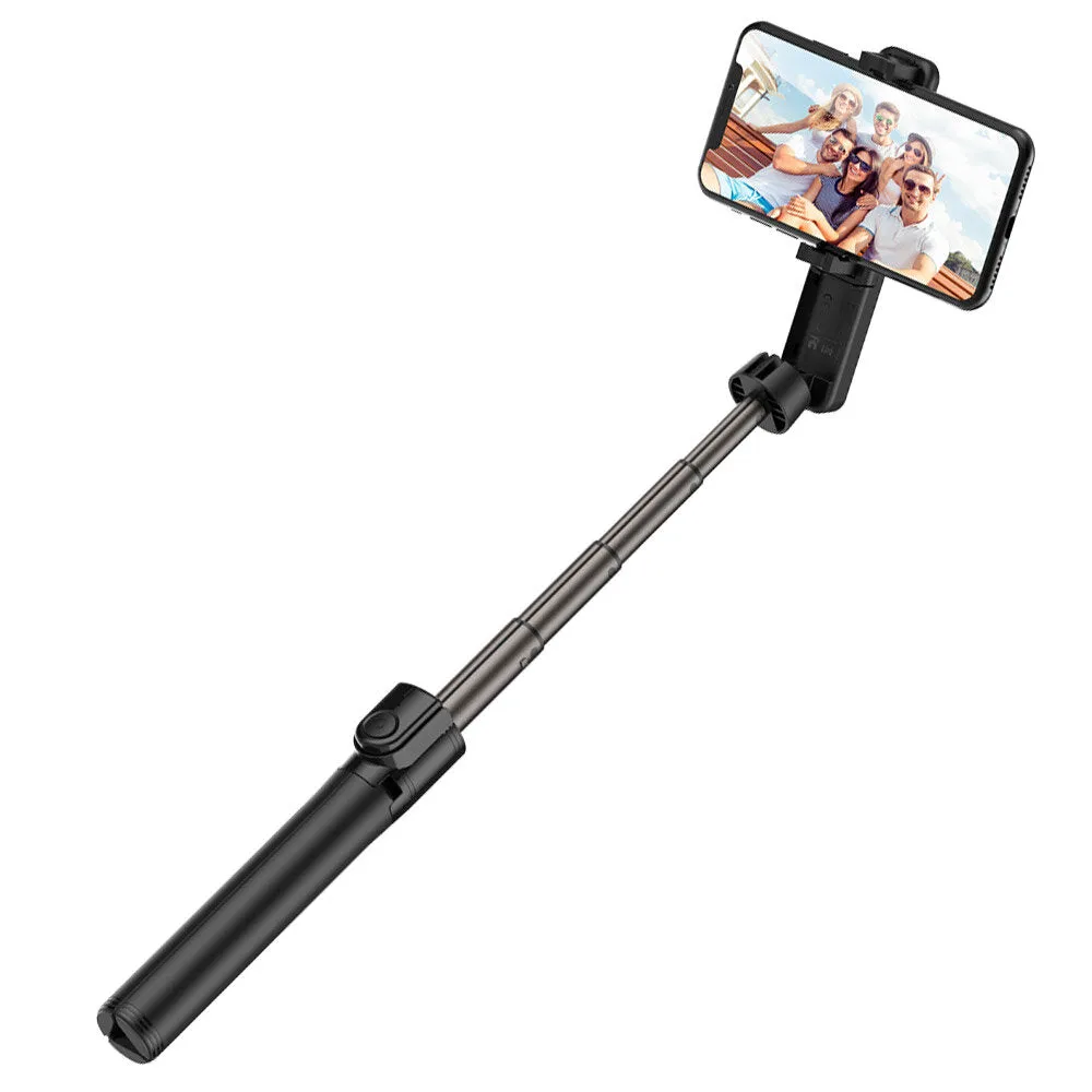 Bluetooth Selfie Stick Remote Control Tripod with Rotatable Phone Clamp