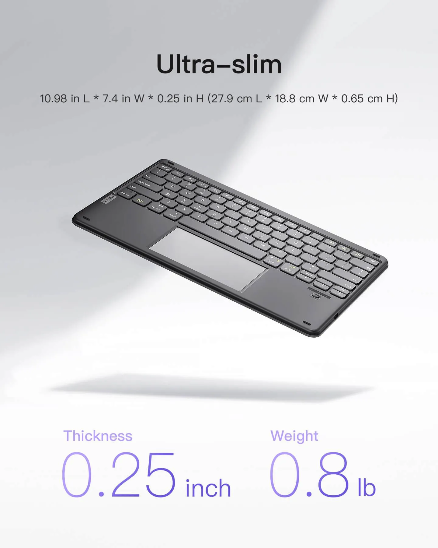 Bluetooth Ultra-Light & Slim Keyboard for Windows, Android, and iOS, KB01103