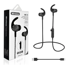 Bluetooth Wireless Sweat-proof Sports Magnetic Earbud Headphones With SD Card Slot by Modes