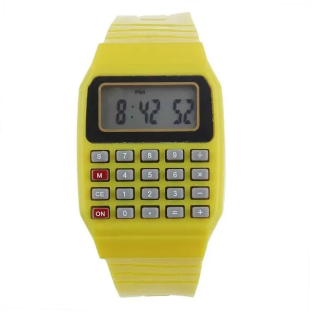 Boy and girl children Calculator watch live LED Clock Kid Silicone Multi-Purpose Date Time Electronic Digital Wrist Watch reloj