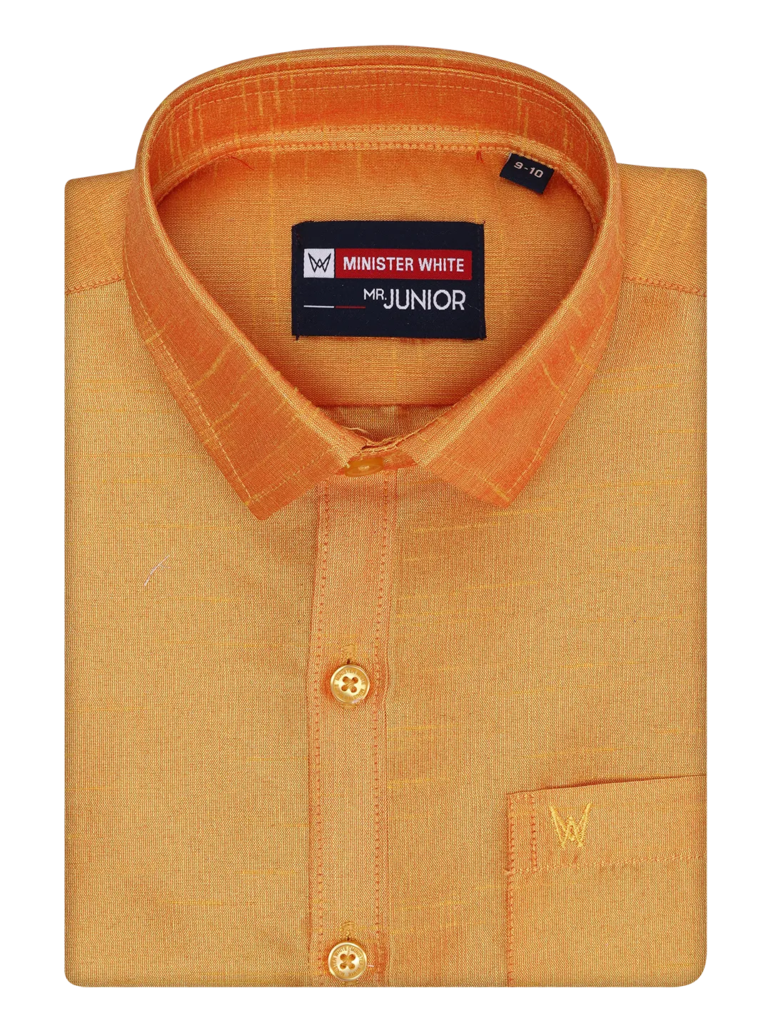 Boys Orange Color Half Sleeves Shirt with Gold Jari Flexi Dhoti Adorable Boy