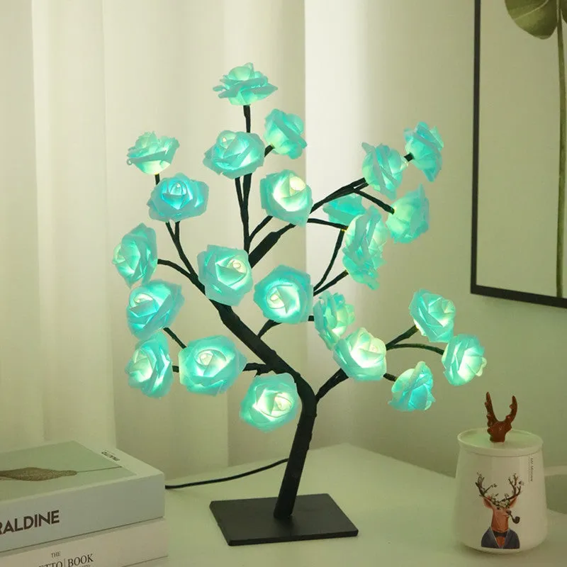 Bulk Forever Rose Tree Lamp Colorful Light Up LED Rose Tree Table Lamp USB Operated Lighted Tree Gifts for Valentine's Day Wedding Anniversary Birthday Mother's Day Wholesale