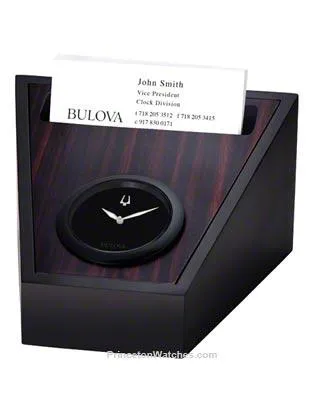 Bulova Executive Desk Clock  - Smart Phone Holder or Business Card Holder