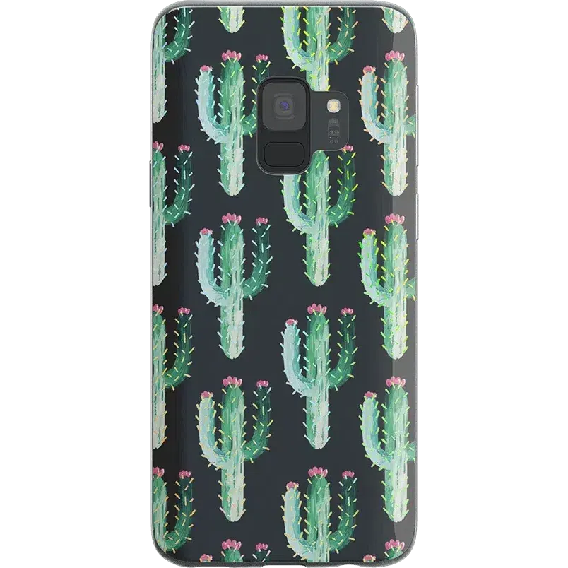 Cactus Patterned Clear Floral Samsung Case