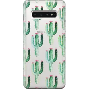 Cactus Patterned Clear Floral Samsung Case