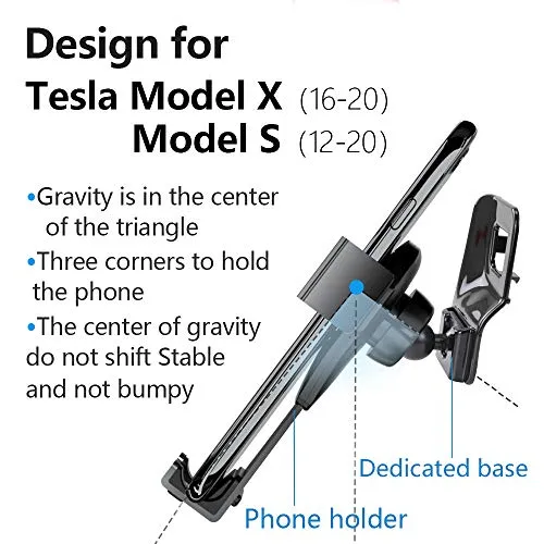 Car Phone Holder for 2016-2020 Tesla Model X and 2012-2020 Model S Auto Accessories Navigation Bracket Interior Decoration Mobile Cell Phone Mount