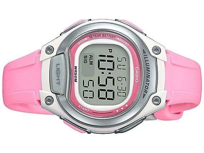 Casio LW-203-4AVDF Digital Pink Resin Strap Watch for Women