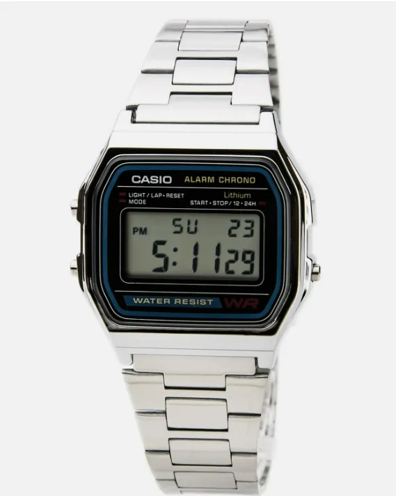 Casio Men's Watch Classic Digital Grey Dial Stainless Steel Bracelet A158WA-1