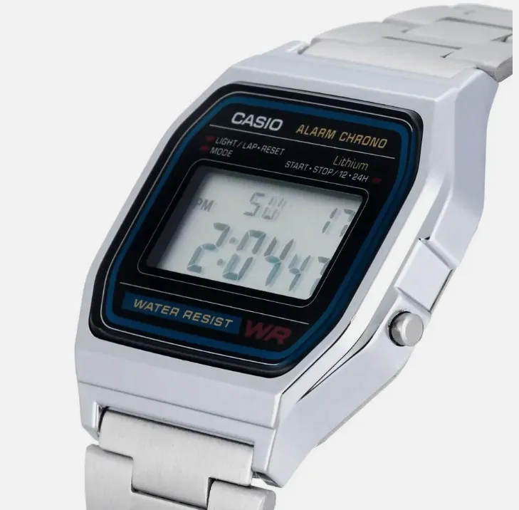 Casio Men's Watch Classic Digital Grey Dial Stainless Steel Bracelet A158WA-1