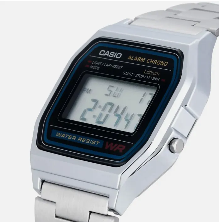 Casio Men's Watch Classic Digital Grey Dial Stainless Steel Bracelet A158WA-1