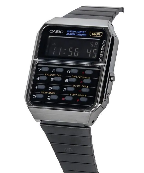 Casio Vintage Digital Calculator Stainless Steel Quartz CA-500WEGG-1B Mens Watch