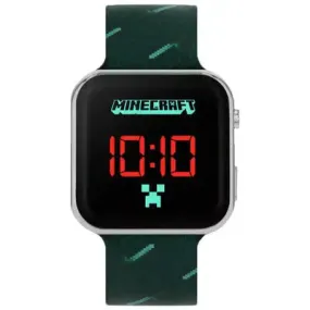 Childrens Minecraft Led Watch Black Strap