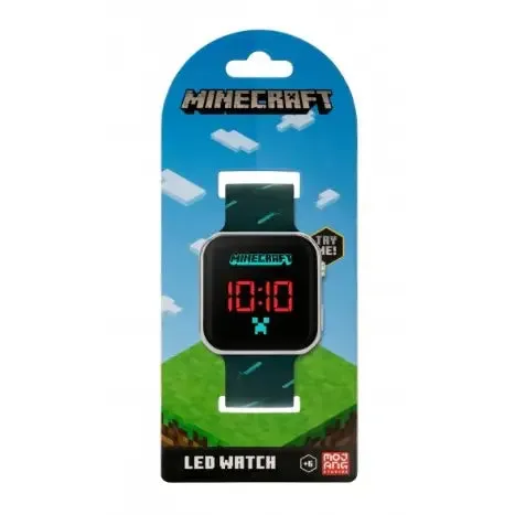 Childrens Minecraft Led Watch Black Strap