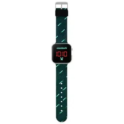 Childrens Minecraft Led Watch Black Strap